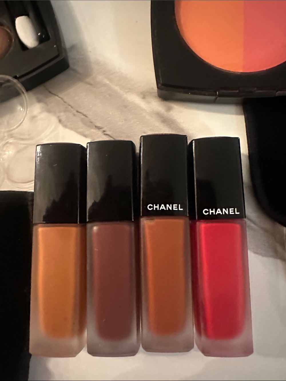 New CHANEL Vintage Eye shadow duo blush . Chanel 4 lipsticks - Picture 5 of 11